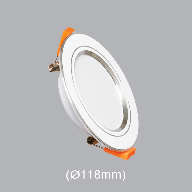 Đèn led âm trần downlight 9w Ø118mm DLB-9V, ánh sáng vàng 3000K