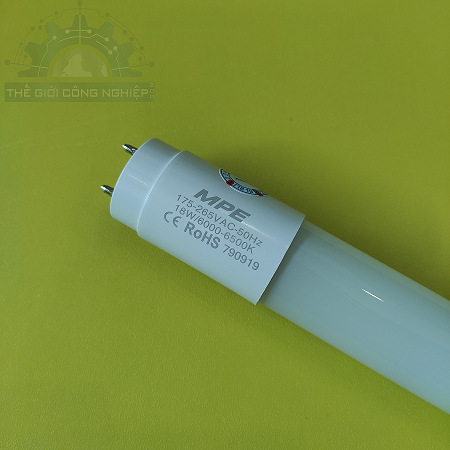 Đèn led tube T8 thủy tinh 1m2 18W MPE GT8-120T, ánh sáng trắng, đóng gói 1 cái/hộp - 25 cái/thùng